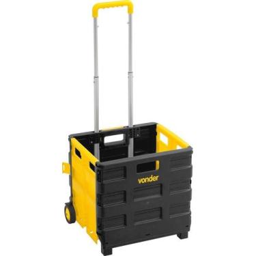 Imagem de Caixa Plástica Desmontável 380x330x350mm 20kg Com Roda E Pux - Vonder