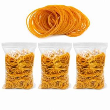 Imagem de 900 Elásticos de Borracha Silicone Liguinha Prender Dinheiro Amarelo -