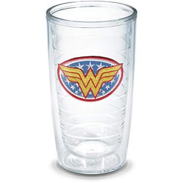 Imagem de Tervis DC Comics - Mulher Maravilha - Emblema Feito nos EUA Copo Isolado de Parede Dupla Mantém Bebidas Frias e Quentes, 473 ml, Sem Tampa