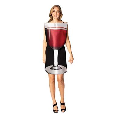 Imagem de Fantasia feminina de taça de vinho tinto, Multicolorido., Tamanho Único