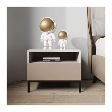 Imagem de jinyi2016SHOP Mesas laterais de cama, mesa de cabeceira de luxo, simples e leve, mesa de cabeceira com gaveta, armário de armazenamento para quarto, móveis de casa, ornamentos, mesa de cabeceira para quarto (cor: A)
