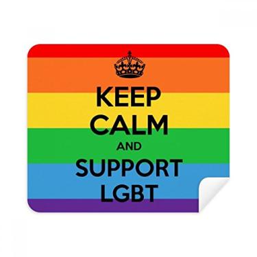 Imagem de Gay Transgênero Bandeira bissexuais LGBT Pano de limpeza Limpador de tela 2 peças Tecido de camurça