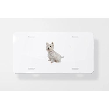 Imagem de West Highland — Capa para placa de licença White Terrier – Capa para placa de carro – Capa para moldura da placa de carro 15 x 30 cm