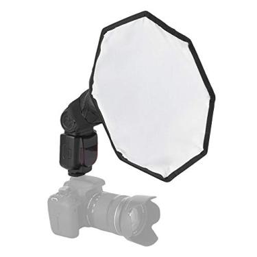 Imagem de Serounder Softbox de luz difusora de flash, 30 cm/11,8 polegadas universal dobrável câmera octógono estúdio softbox refletor com bolsa de armazenamento para para, para Pentax, para