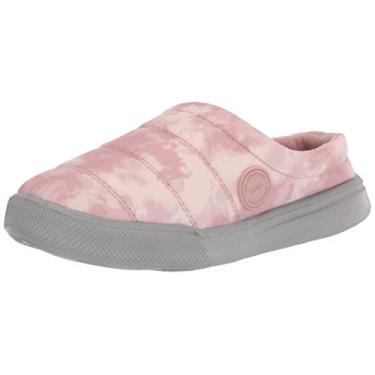 Imagem de Dearfoams Pantufa feminina Kendra Sport Lounge com espuma viscoelástica, Nylon rosa, X-Large