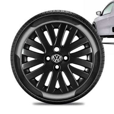 Imagem de Calota VW Volkswagen Aro 14 Saveiro Preta Brilhante