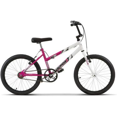 Imagem de Bicicleta de Passeio Ultra Bikes Esporte Bicolor Aro 20 Reforçada Freio V-Brake Infantil Juvenil Menina Rosa/Branco, BMF20-02RS