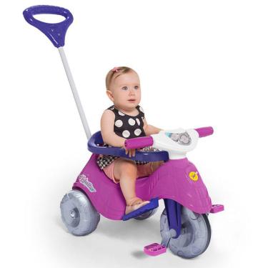 Imagem de Triciclo Infantil com Empurrador Lelecita Rosa - Calesita