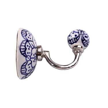 Imagem de Gancho Pendurador de Parede Cerâmica Metal Suporte Cabide para Roupas Bolsas Toalhas