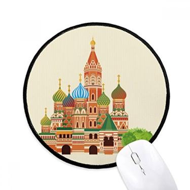 Imagem de DIYthinker Rússia Ilustração Símbolo Nacional Mouse Pad Desktop Escritório Tapete Redondo para Computador