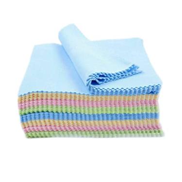 Imagem de 10 peças de microfibra de cores mistas para tela de telefone e lente de câmera de óculos pano de limpeza quadrado limpador 13 x 13 cm