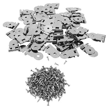 Imagem de Pssopp 50PCS Pequenas Mini Dobradiças Metal Móveis Acessórios de Reparo com Parafuso para Dollhouse Armário de Móveis em Miniatura