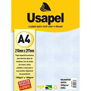 Imagem de Papel Granito Usapel 180g - Caixa com 50, Filiperson, Azul, A4