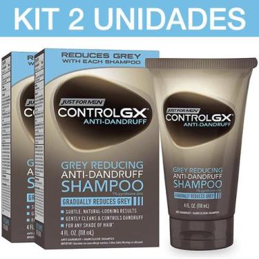 Imagem de Kit Com 2 Shampoo Control Gx+Anti Caspa Redutor De Grisalho - Just For