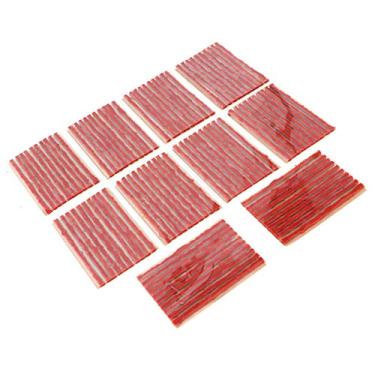Imagem de Plugue de reparo de pneu 100 peças, tira de vedação de borracha para pneu sem câmara de 100 x 3 mm, remendo de pneu para cortador de grama, recuperação de perfuração de emergência na estrada para pneus fora de câmara em carros, caminhões, motocicletas ATV