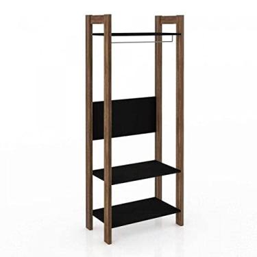 Imagem de Armario Closet Aberto AZ Tecno Mobili Preto/Nogal
