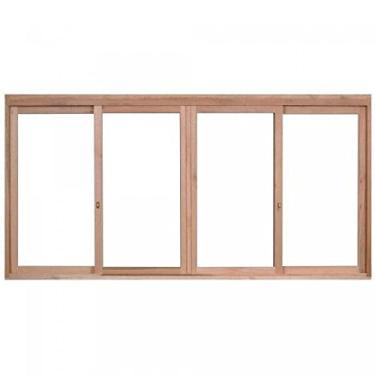 Imagem de Janela de Madeira de Correr 120x220cm Com Caixilho 9,4cm Ewk 384 Rondosul Natural