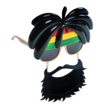 Imagem de Óculos Com Dread Hippie Com Barba Acessório Para Carnaval - Cromus