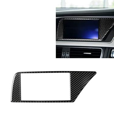 Imagem de FINMOKAL Capa de acabamento do painel do navegador GPS interno de fibra de carbono para Audi A4 B8 A5 2009-2016