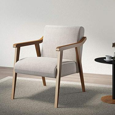 Imagem de Poltrona Decorativa com Tecido Algodão Flavia-volttoni - Nogueira