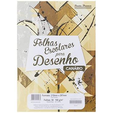Imagem de Pauta Branca 5-2503-0, Folhas Escolares para Desenho A4 Ap60, Canario, Pacote com 50 Folhas
