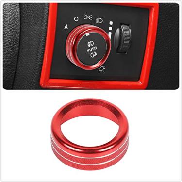 Imagem de ZTYCKJ Capa para anel de botão de interruptor de farol para Jeep Grand Cherokee 2011-2017 2018 2019 2020 acessórios interiores vermelho decoração capa acabamento