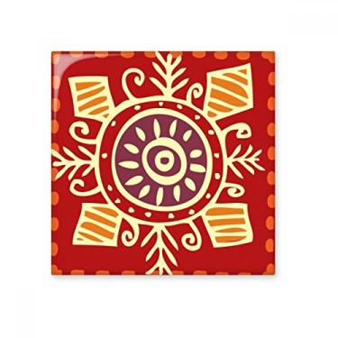 Imagem de Azulejo de cerâmica com olhos vermelhos Totems do México Civilização Antiga Adesivo brilhante de tijolos vitrificados