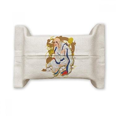 Imagem de Culture Eighteen Arhats Suporte de capa de papel para lenços faciais Bolsa de linho de algodão