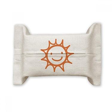 Imagem de Bolsa de linho de algodão para pintura à mão Orange Sun Smile