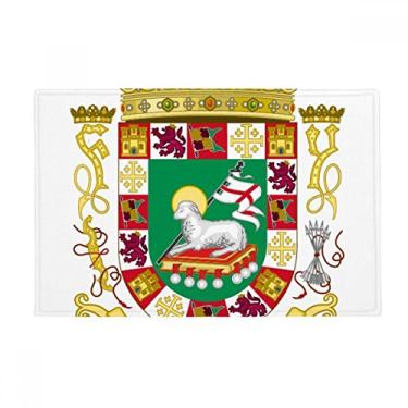Imagem de DIYthinker Tapete com emblema nacional de Porto Rico Tapete antiderrapante para porta de banheiro