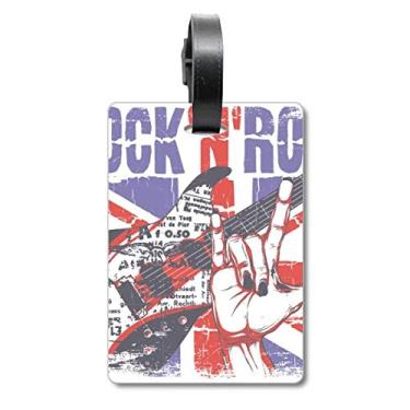Imagem de Rock Guitar Bandeira da Inglaterra País da Grã-Bretanha, Etiqueta de Bagagem, Etiqueta para Bagagem