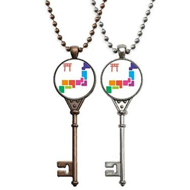 Imagem de OFFbb-USA Colar com pingente de chave de Tóquio tradicional para decoração de casais