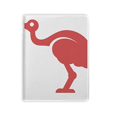 Imagem de Caderno de ilustração vermelha estilo retrô de avestruz da Austrália, capa de chiclete, diário de capa macia