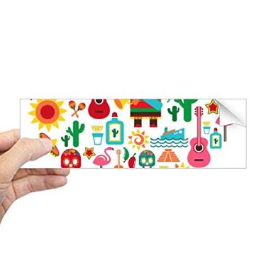 Imagem de DIYthinker Sombrero Suger Skull Mexico Flamingo Mexicano Adesivo retangular para notebook Janela Decalque