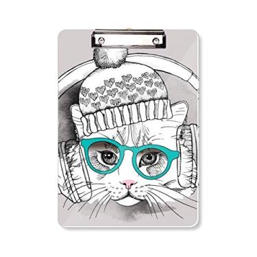 Imagem de Fone de ouvido chapéu de lã branco proteção de gato placa de apoio para placa de apoio A4