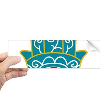 Imagem de DIYthinker Adesivo de para-choque retangular com estampa de olho vermelho à mão do Egito para janela de notebook