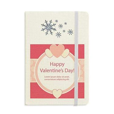 Imagem de Caderno rosa Feliz Dia dos Namorados Coração e Rosa Caderno Grosso Flocos de Neve Inverno