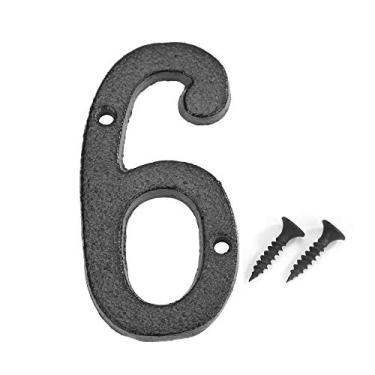 Imagem de Placa de casa flutuante 3D de 8 cm, placa de metal retrô, números árabes digitais, placa de porta de ferro fundido, decoração criativa de pátio, preta, antiferrugem, durável