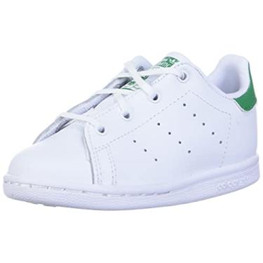 Imagem de adidas Originals Tênis infantil Stan Smith, Giz/branco/verde, 10 Toddler