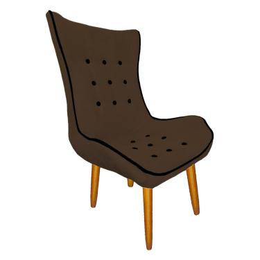 Imagem de Poltrona Estofada Jessica Para Sala Comercial Suede Marrom - LM DECOR