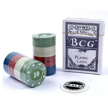 Imagem de Kit 48 Fichas Poker Numeradas Jogo Baralho Estojo Barato