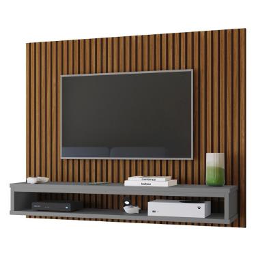 Imagem de Painel Tv Até 50 Polegadas Nicho Decorativo Prateleira Inferior Suspenso Parede Quarto Sala Estar Exclusivo - RPM Móveis