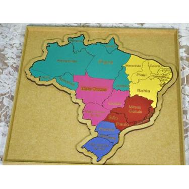 Imagem de Quebra Cabeça Mapa Do Brasil Em Mdf - B Rosa Junior Artesanatos E Brin