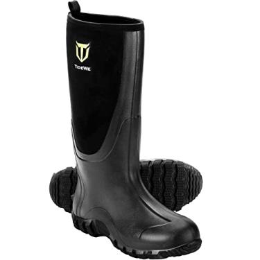 Imagem de Bota de Borracha TIDEWE, Masculina, para Várias Estações, Impermeável, Alma de Aço, Borracha Resistente de Neoprene de 6 mm, para Caça ao Ar Livre, Preto, Marrom, Camuflagem