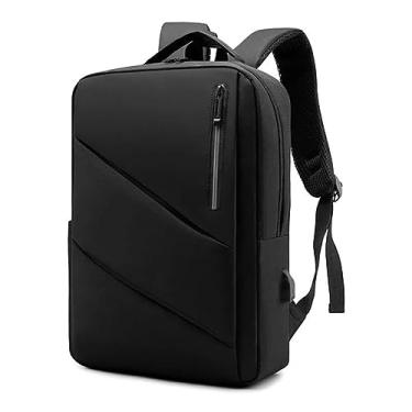 Imagem de ZAFIN - Mochila Para Notebook 15.6 Moderna Fina Leve Casual Escolar Masculina Feminina Com Saída USB (Preto)