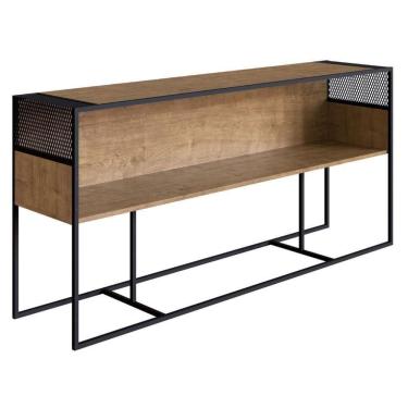 Imagem de Aparador Industrial York Artesano 160 Cm (Largura) Em Mdp Vermont Com Nicho Aço Preto