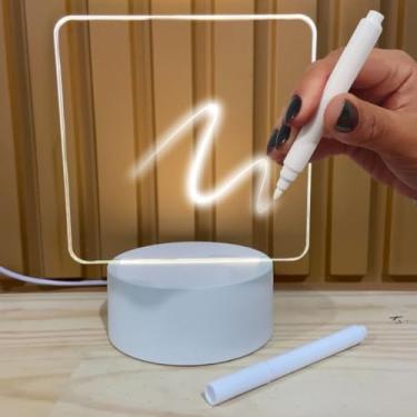 Imagem de Luminária 3D de Escrever tipo Lousa, Acrílico + Caneta