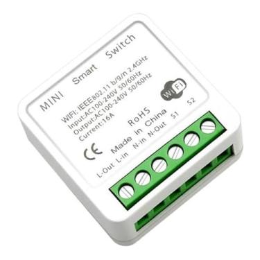 Imagem de kit 3 interruptor inteligente smart mini Wifi 1 Canal 16a Tuya