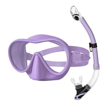 Imagem de Tachiuwa Óculos de natação para mergulho com snorkel conjunto de máscara de mergulho com visão ampla para mergulho, roxo