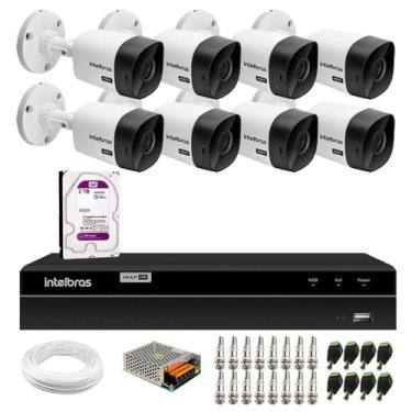Imagem de Kit 8 Câmeras Bullet Vhc 1120 B Hdcvi Hd 720p Ip66 Visão Noturna 20m Intelbras + Dvr Mhdx 1208 com 8 Canais Multi Hd Intelbras + Hd 2tb Purple